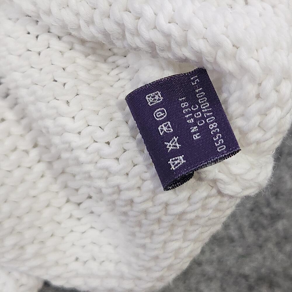 Ralph Lauren Purple Label Sweater Womens L Large White Turtleneck Pullover Knit - Picture 11 of 15